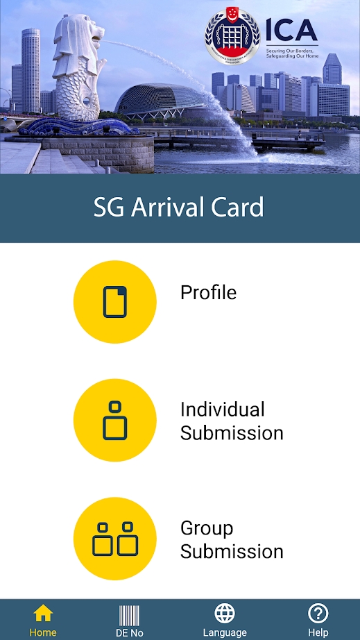 SG Arrival Card app