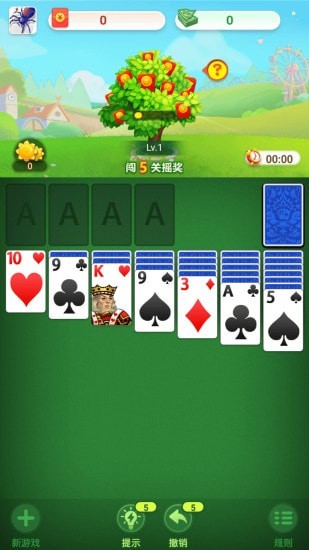 一副扑克玩纸牌接龙