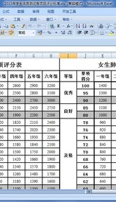 大学生体测成绩标准