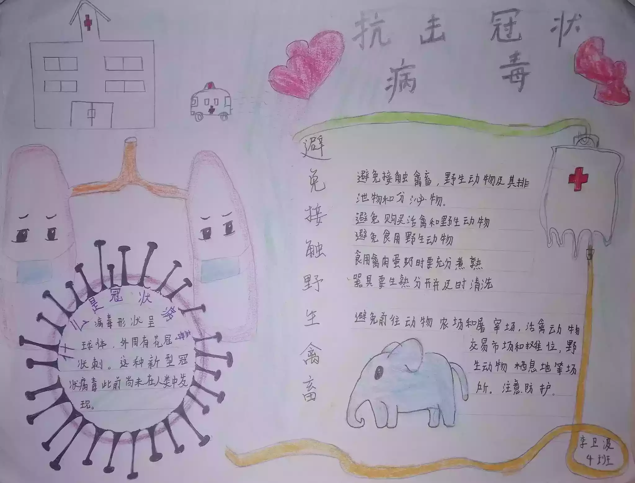 抗疫手抄报简单又漂亮