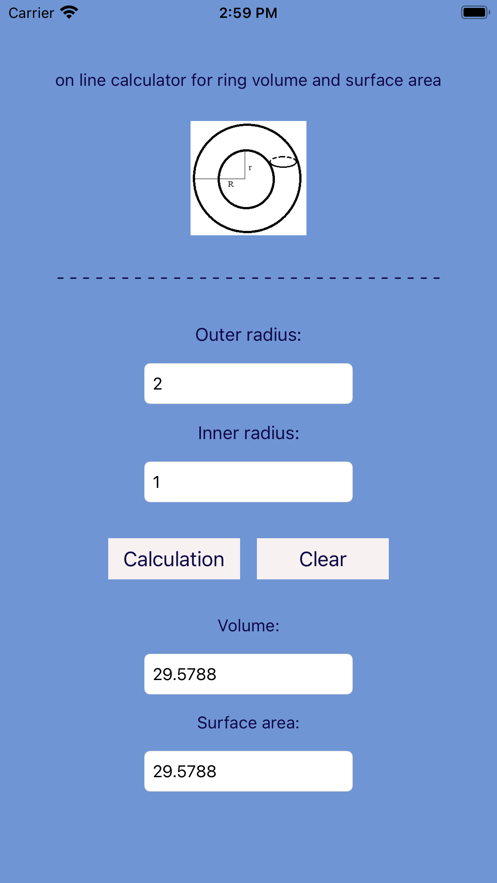 Torus Area Calculator
